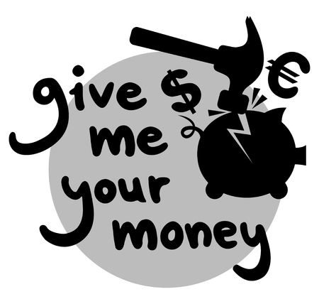 Give me you money messageのイラスト素材