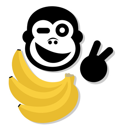 Banana monkeyのイラスト素材
