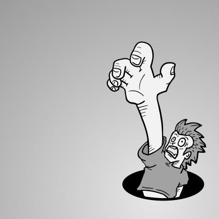 Fear in holeのイラスト素材