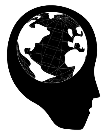 World brain faceのイラスト素材