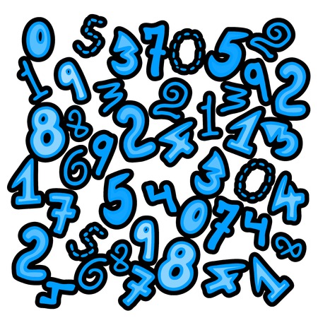 Blue numbersのイラスト素材