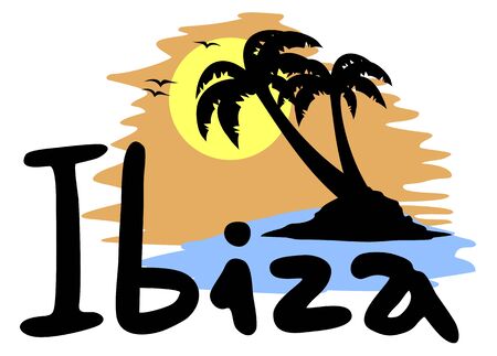 Ibiza beachのイラスト素材