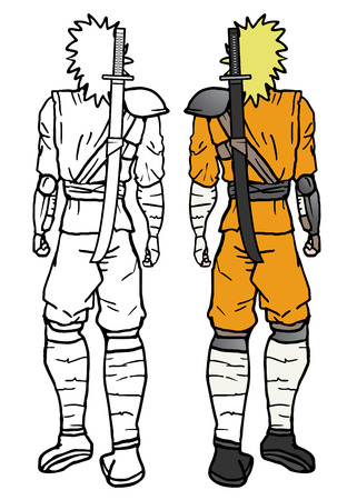 Creative samurai drawのイラスト素材