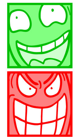 Like and dislike face iconのイラスト素材