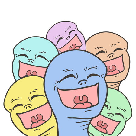 Many joke facesのイラスト素材