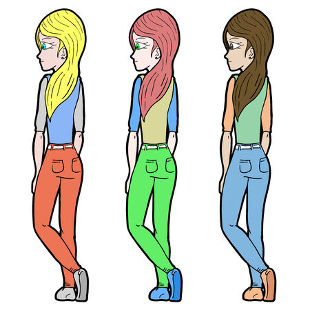 Three girlsのイラスト素材