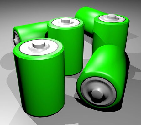 Green battery renderの写真素材