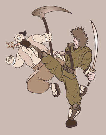 Vintage fightのイラスト素材