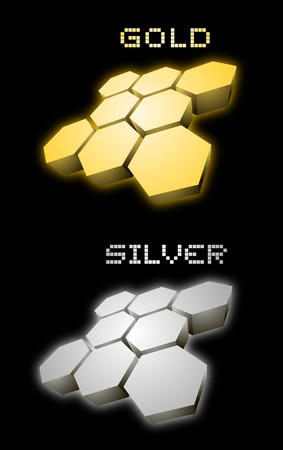 Gold and silver symbolsのイラスト素材