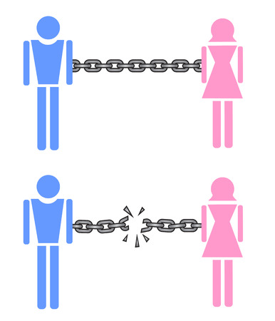 Broken coupleのイラスト素材