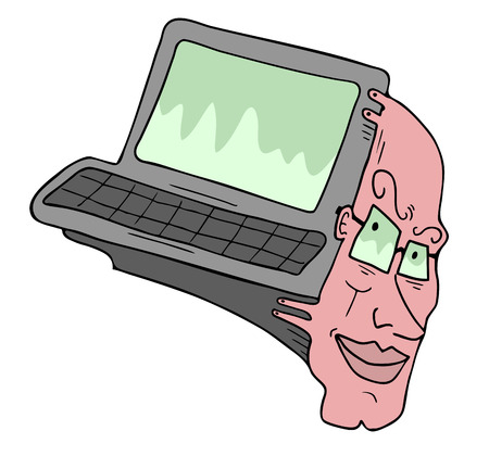 Imaginative human computerのイラスト素材