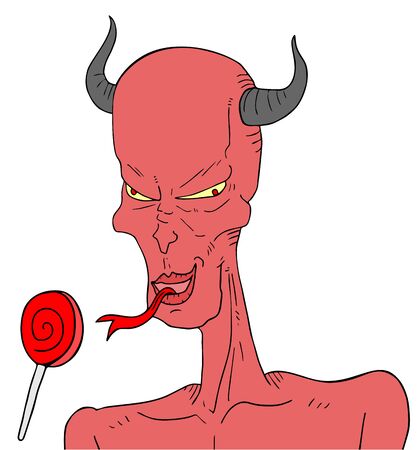 Demon and tasty candyのイラスト素材