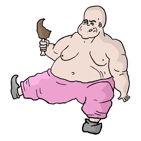 Eat fat manのイラスト素材
