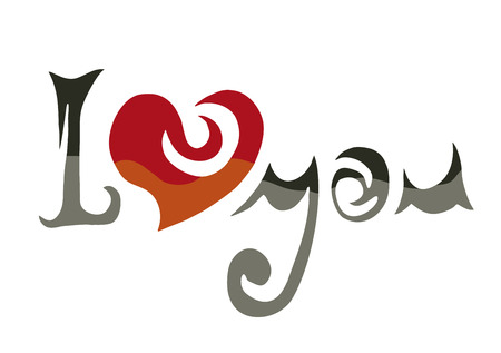 love you art messageのイラスト素材