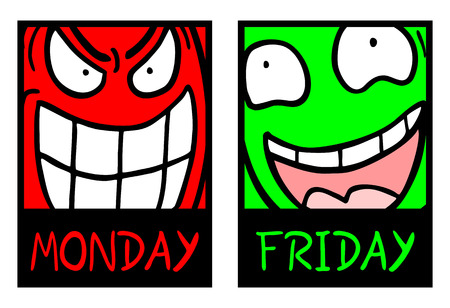 Monday and fridayのイラスト素材