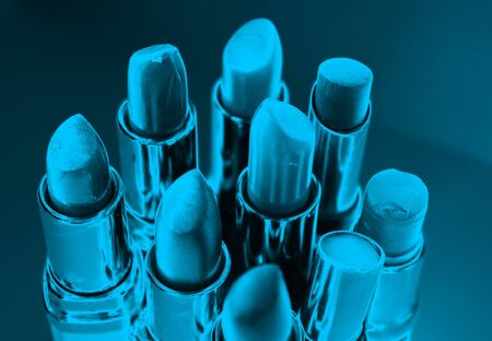 blue lipstickの写真素材