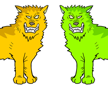 two color wolfsのイラスト素材