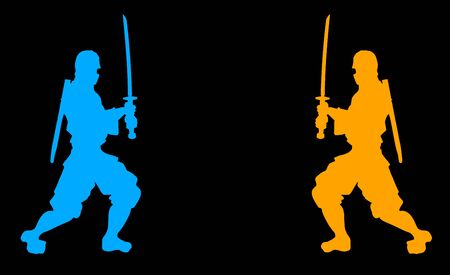two samurai warriorsのイラスト素材