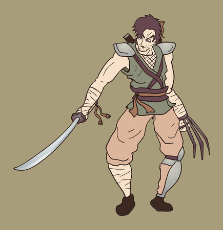 warrior drawのイラスト素材