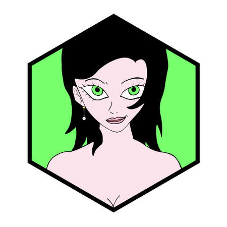 pretty girl illustration  symbolのイラスト素材