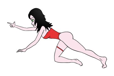 pretty woman drawのイラスト素材