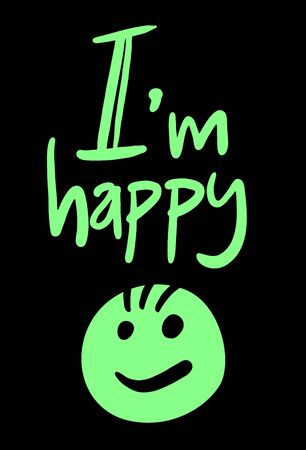 funny happy messageのイラスト素材