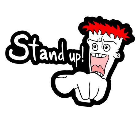 stand up messageのイラスト素材