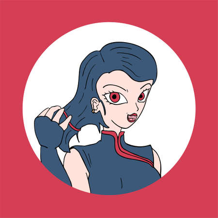 pretty oriental girlのイラスト素材