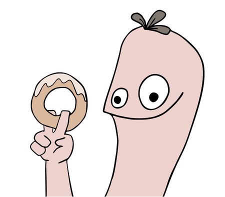 funny hungy characterのイラスト素材