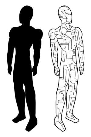 futuristic robot illustrationのイラスト素材