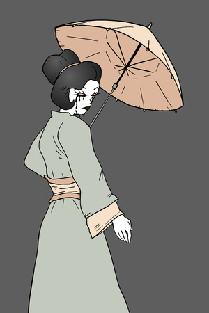 geisha drawのイラスト素材