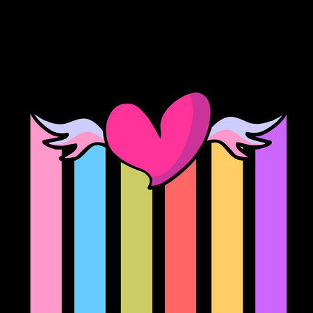 fly heartのイラスト素材