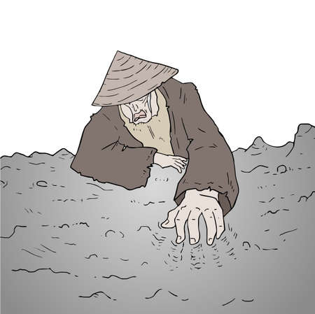 old oriental manのイラスト素材