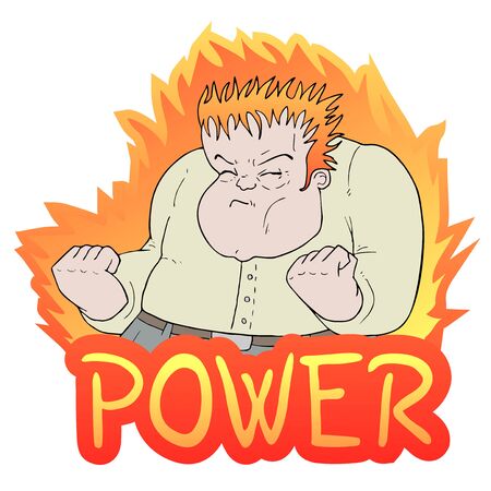 power man illustrationのイラスト素材