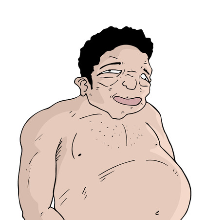 fat man illustrationのイラスト素材