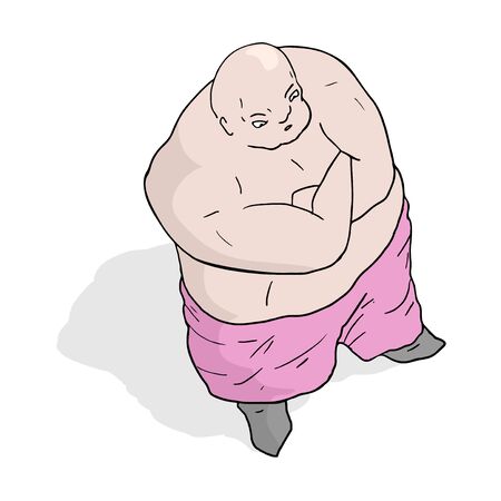 fat man drawのイラスト素材