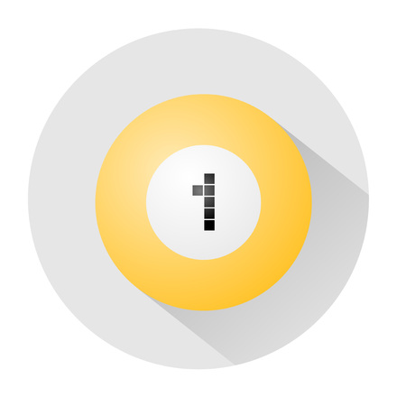 billiards ball number one symbolのイラスト素材