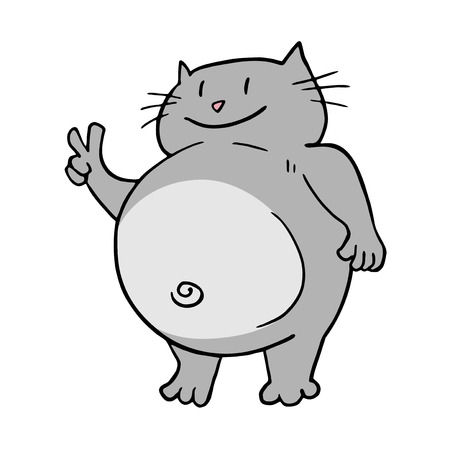 funny fat catのイラスト素材