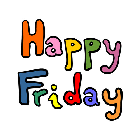 happy Friday messageのイラスト素材