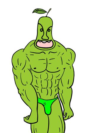 muscle pear manのイラスト素材
