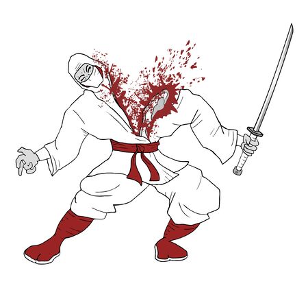 White ninja drawのイラスト素材