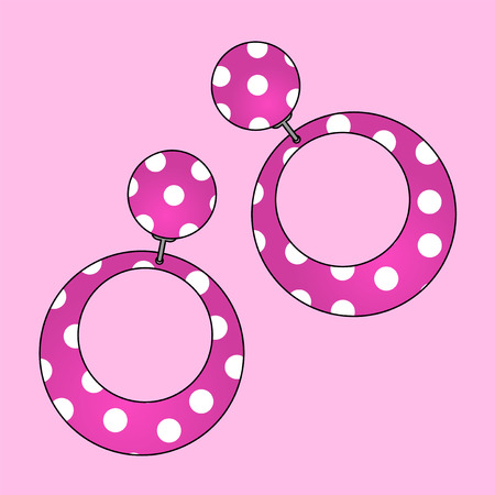 pink flamenco earringsのイラスト素材