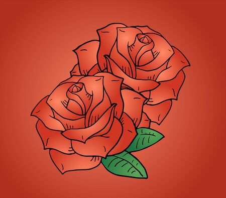 elegant roses illustrationのイラスト素材