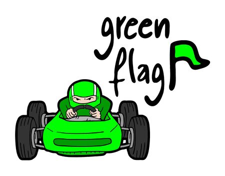 green racing carのイラスト素材