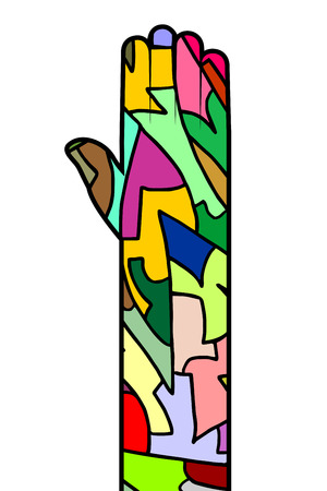 creative hand illustrationのイラスト素材