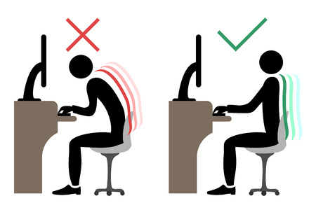 correct office back sittingのイラスト素材