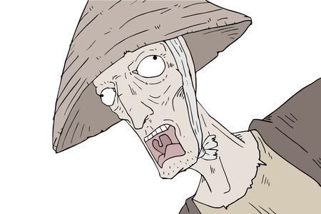 Oriental man drawのイラスト素材