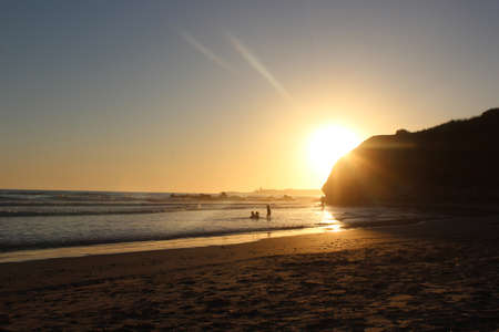 Sunset in beachの写真素材