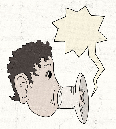 Imaginative megaphone drawの写真素材