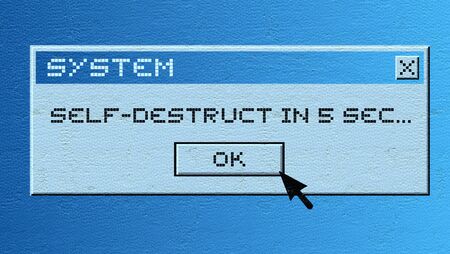 Computer self destruction messageの写真素材